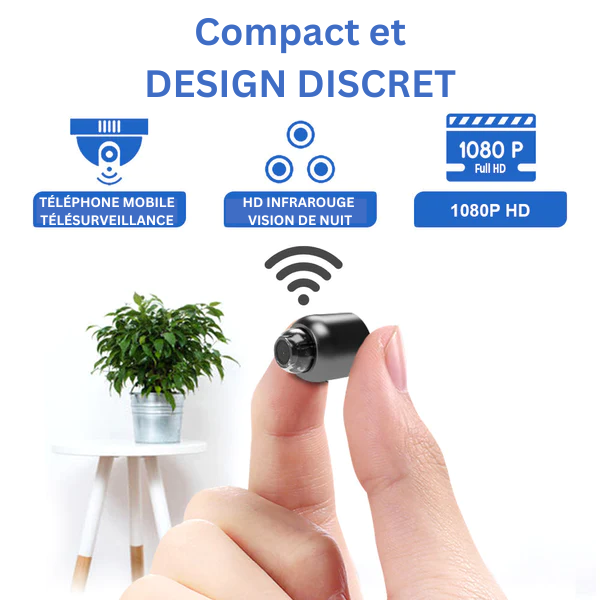 Mini caméra de surveillance discrète Full HD – idéale pour la garde d’enfants ou la maison