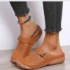 Mules en cuir pour femme, confort orthopédique, semelle flexible,  pour un soutien optimal du pied