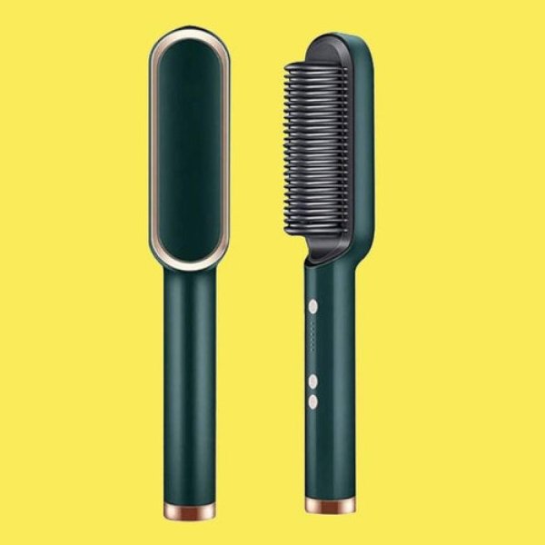 Brosse Lissante Chauffante Professionnelle pour Cheveux Crépus, Coiffage et Lissage Rapide, Technologie Avancée pour Résultats Durables