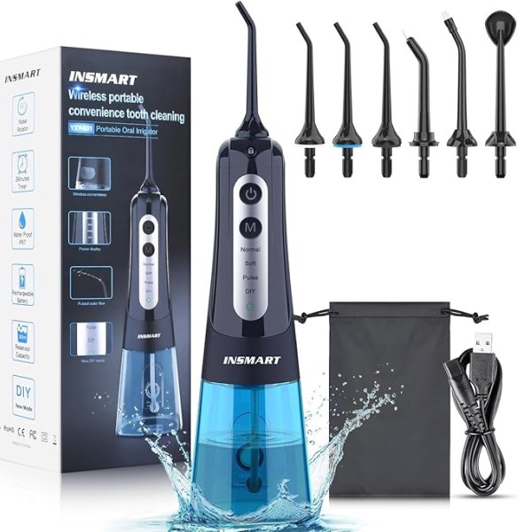 Jet Dentaire Hydropulseur – Nettoyage Avancé pour Dents, Eau et Gencives avec Technologie de Pulsation d’Eau