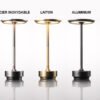Lampe de Table LED Sans Fil Rechargeable – Lampe de Chevet Dorée Tactile pour Bureau, Salon, ou Chambre à Couche