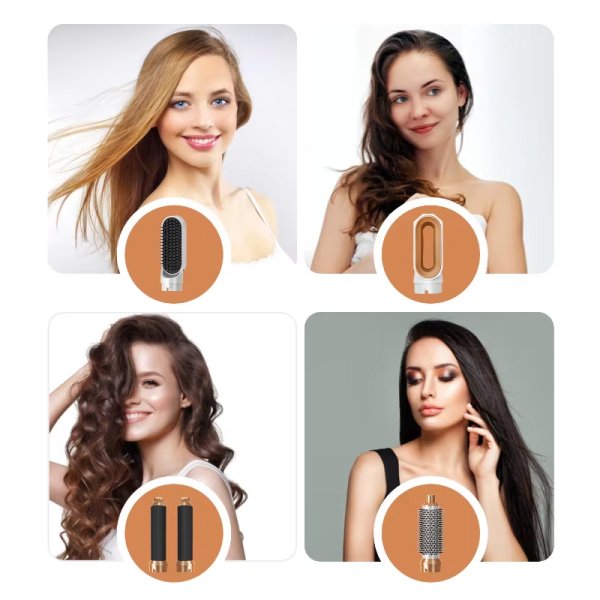 Sèche-cheveux 5 en 1 avec air styler magic twist – Appareil cheveux multifonction pour brushing, lissage et boucles parfaites