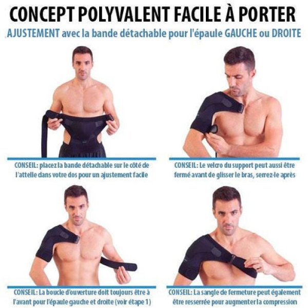 Attelle Épaule Sport & Immobilisation pour Luxation – Support Ergonomique avec Strap de Maintien et Stabilisation