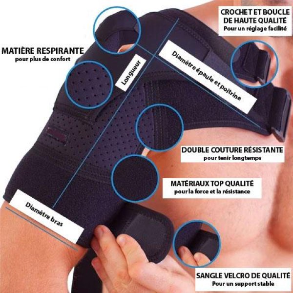 Attelle Épaule Sport & Immobilisation pour Luxation – Support Ergonomique avec Strap de Maintien et Stabilisation