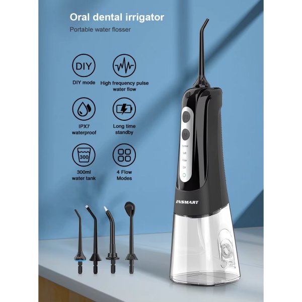 Jet Dentaire Hydropulseur – Nettoyage Avancé pour Dents, Eau et Gencives avec Technologie de Pulsation d’Eau