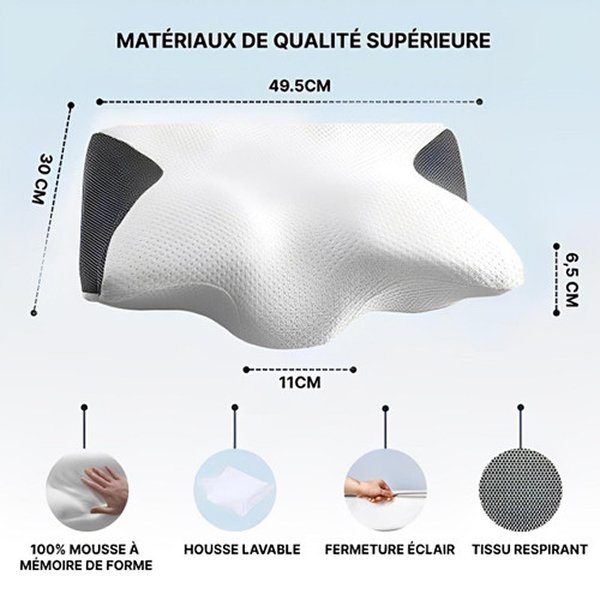 Frame-152.jpg Oreiller orthopédique ergonomique à mémoire de forme pour cervicales avec soutien optimal