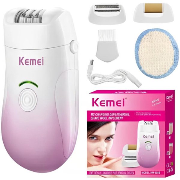 Épilateur Électrique pour Visage et Corps avec Tête Interchangeable et Fonction Étanche | Idéal pour Épilation à Domicile
