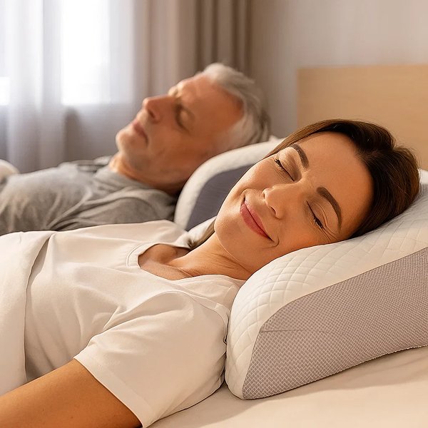 Oreiller cervical ergonomique à mémoire de forme – soutien apnée du sommeil et nuque