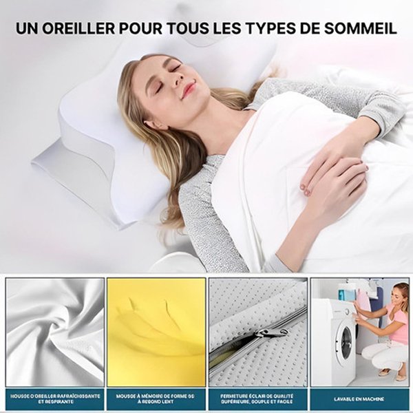 Frame-161-2-1.jpg Oreiller orthopédique ergonomique à mémoire de forme pour cervicales avec soutien optimal