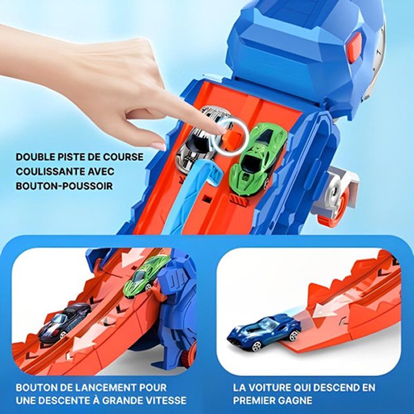 Camion dinosaure jouet transporteur T-Rex – voiture dinosaure type Hot Wheels pour enfants