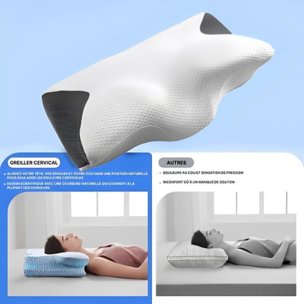 Frame-162-12.jpg Oreiller orthopédique ergonomique à mémoire de forme pour cervicales avec soutien optimal