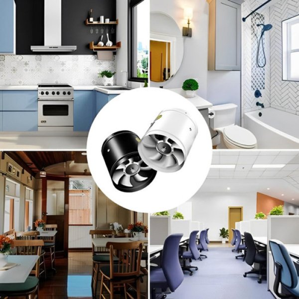 Ventilateur d’extraction d’air puissant et silencieux pour cuisine ou cheminée avec ventilation 40W
