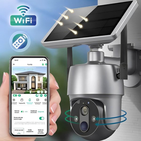 Caméra de surveillance extérieure solaire – modèle autonome sans fil pour sécurité sans wifi