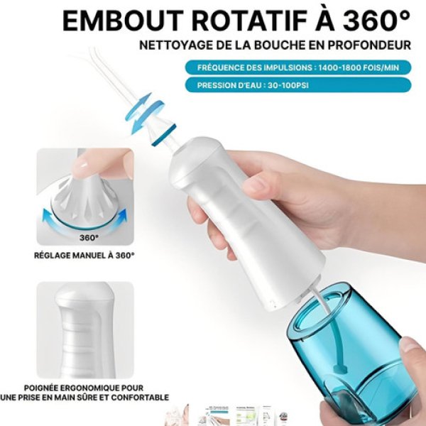 Frame-165-10.jpg Hydropulseur dentaire sans fil avec jet d’eau type Braun pour un nettoyage en profondeur des dents