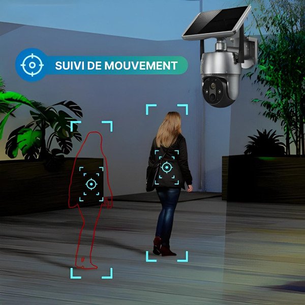 Caméra de surveillance extérieure solaire – modèle autonome sans fil pour sécurité sans wifi