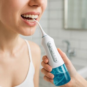 Hydropulseur dentaire sans fil avec jet d’eau type Braun pour un nettoyage en profondeur des dents