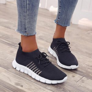 Baskets mémoire de forme femme – chaussures sport femme design orthopédique en maille respirante