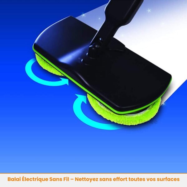 Balai électrique sans fil rechargeable avec moteur intégré pour carrelage et sols durs