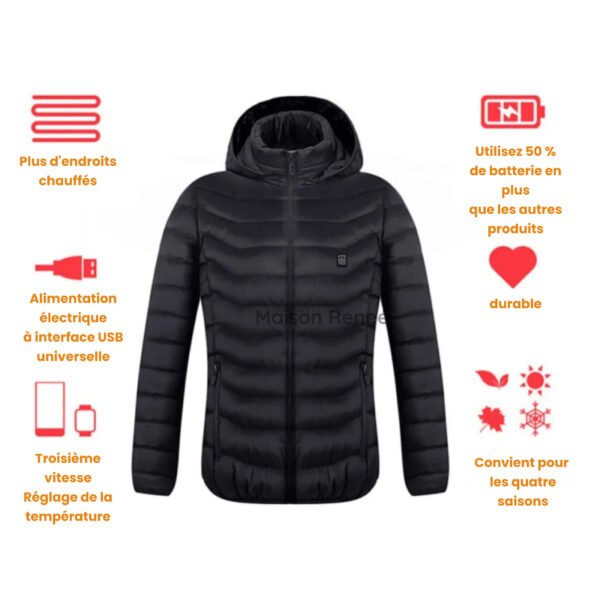 Veste chauffante électrique en polaire – Manteau thermique rechargeable pour hommes et femmes