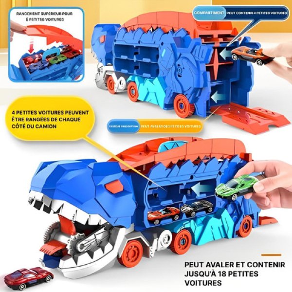 Camion dinosaure jouet transporteur T-Rex – voiture dinosaure type Hot Wheels pour enfants