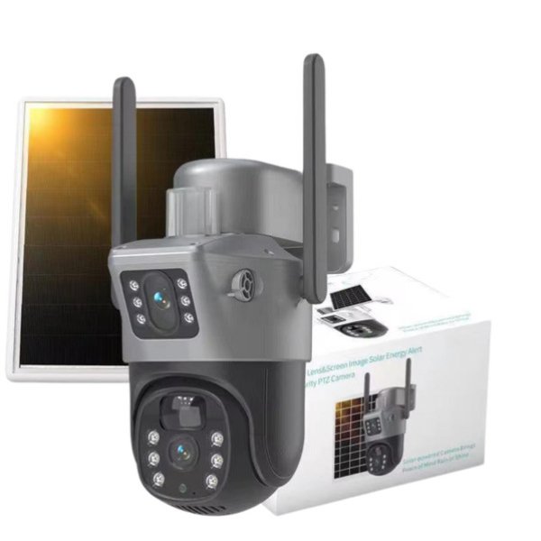 Caméra de surveillance extérieure solaire – modèle autonome sans fil pour sécurité sans wifi