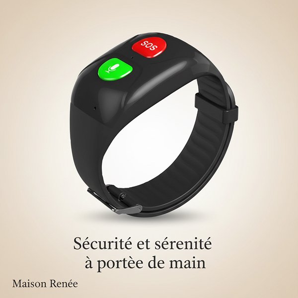 Montre GPS senior avec bouton SOS, alarme personne âgée et bracelet connecté type Alzheimer