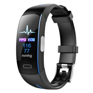 Montre pression artérielle fiable et montre cardiaque intelligente – moniteur tension et fréquence cardiaque noir