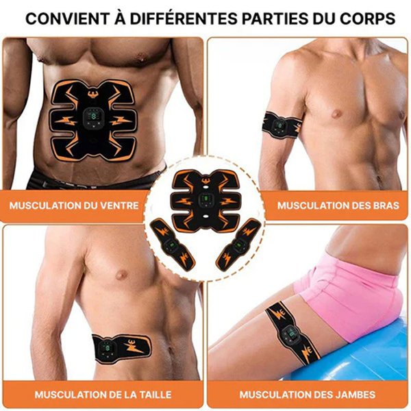 Électrostimulateur musculaire abdominal et fessier, ceinture abdo et appareil musculation bras