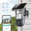 Caméra de surveillance extérieure solaire – modèle autonome sans fil pour sécurité sans wifi
