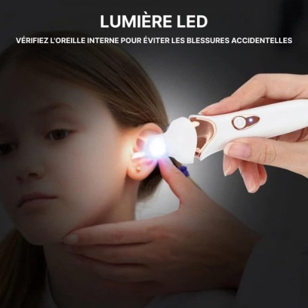 Aspirateur de Cérumen Électrique | Nettoyage Efficace des Oreilles pour Adultes et Enfants | Dispositif de Soin Auditif