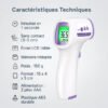 Thermomètre médical infrarouge – thermomètre frontal sans contact pour prise rapide et précise