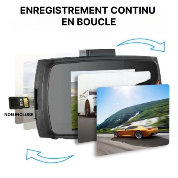 Caméra de Voiture Intérieure et Extérieure – Dashcam Sans Fil avec Enregistrement Continu pour Sécurité et Protection