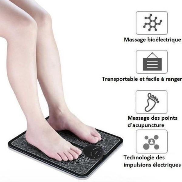 Machine à Masser Pieds EMS: Appareil Massage Circulation et Détente avec Électrostimulation Pieds