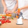 Robot de cuisine multifonction 3-en-1 pour râper les légumes, carottes et couper facilement, idéal pour préparer des repas rapides et sains à la maison