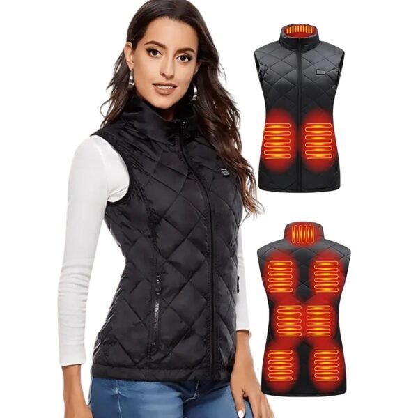 Gilet chauffant femme avec batterie – Veste thermique rechargeable pour temps froid