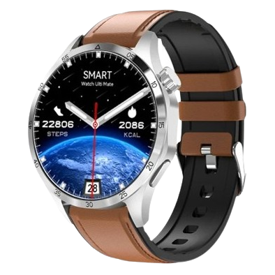 Image6_796ce5f0-1322-4da6-9492-7de05752451a-removebg-preview.png Montre Connectée Homme en Acier, Élégante et Compatible iPhone avec Aiguilles et Bracelet Cuir