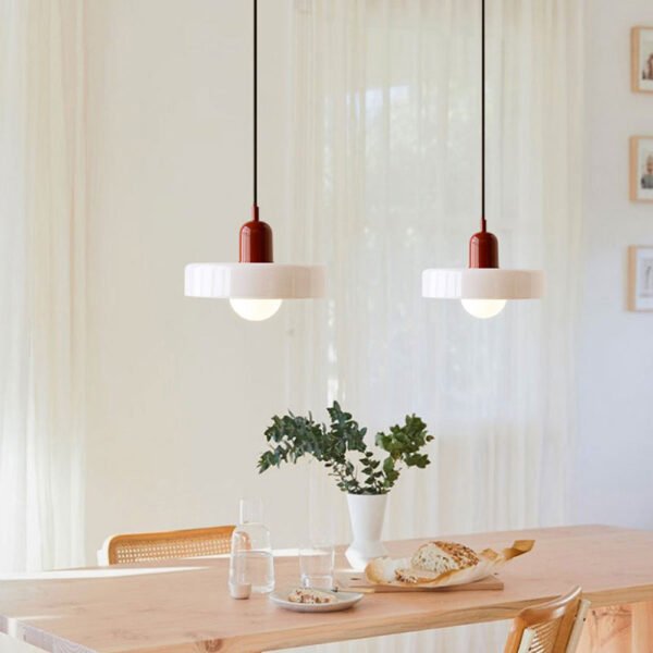 Luminaire Suspension en Verre Coloré – Lustre Cuisine Moderne, Idéal pour Salle à Manger et Salon