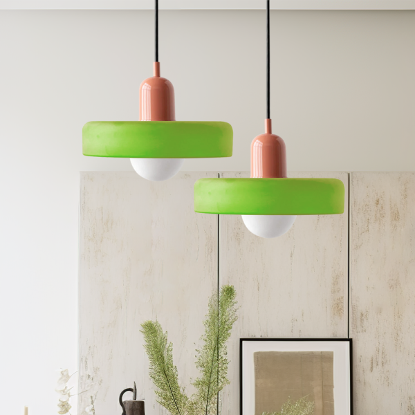 Luminaire Suspension en Verre Coloré – Lustre Cuisine Moderne, Idéal pour Salle à Manger et Salon
