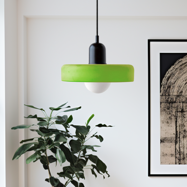 Luminaire Suspension en Verre Coloré – Lustre Cuisine Moderne, Idéal pour Salle à Manger et Salon