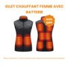 Gilet chauffant femme avec batterie – Veste thermique rechargeable pour temps froid
