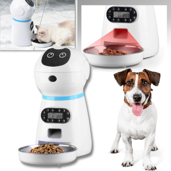 Distributeur Automatique de Nourriture pour Animaux de Compagnie avec Programmation Numérique et Réservoir de Grande Capacité pour Chats et Chiens