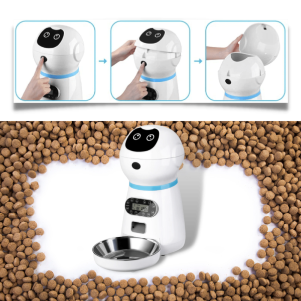 Distributeur Automatique de Nourriture pour Animaux de Compagnie avec Programmation Numérique et Réservoir de Grande Capacité pour Chats et Chiens
