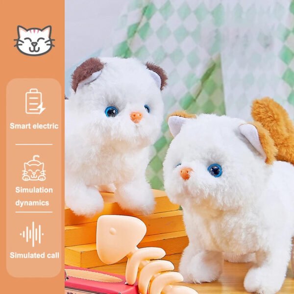 Chat Jouet Interactif en Peluche, Chat Parlant Jouet Réaliste qui Miaule pour Enfants
