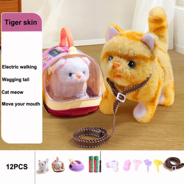 Chat Jouet Interactif en Peluche, Chat Parlant Jouet Réaliste qui Miaule pour Enfants