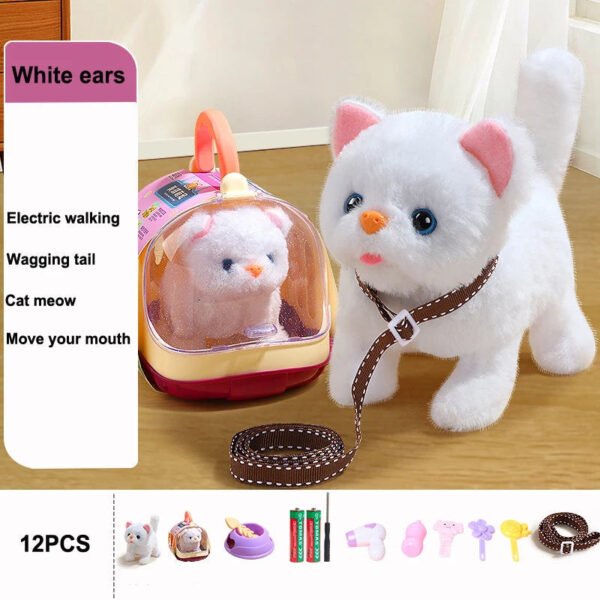 Chat Jouet Interactif en Peluche, Chat Parlant Jouet Réaliste qui Miaule pour Enfants