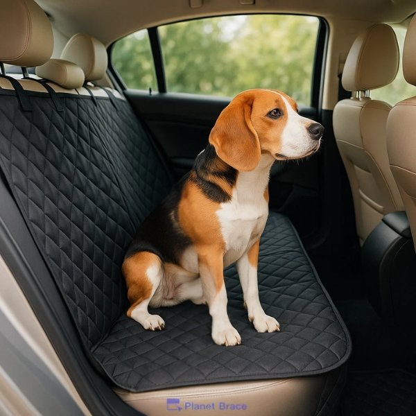 Housse voiture pour chien imperméable avec protection siège complète et ceinture sécurité
