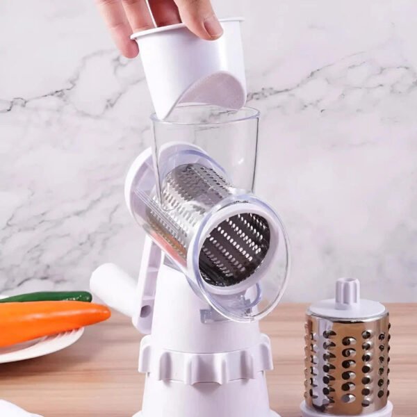 Robot de cuisine multifonction 3-en-1 pour râper les légumes, carottes et couper facilement, idéal pour préparer des repas rapides et sains à la maison