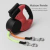 Laisse double pour chien anti-enroulement, pratique pour 2 chiens avec enrouleur longue distance