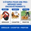 Laisse double pour chien anti-enroulement, pratique pour 2 chiens avec enrouleur longue distance