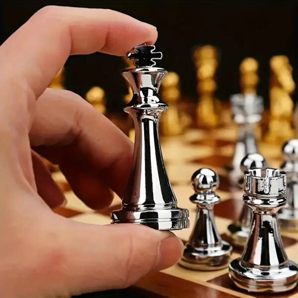 Ajuny Jeu D'échecs Magnétique En Bois - Pliable - Pièces Faites Main - Voyage - Débutant à Pro